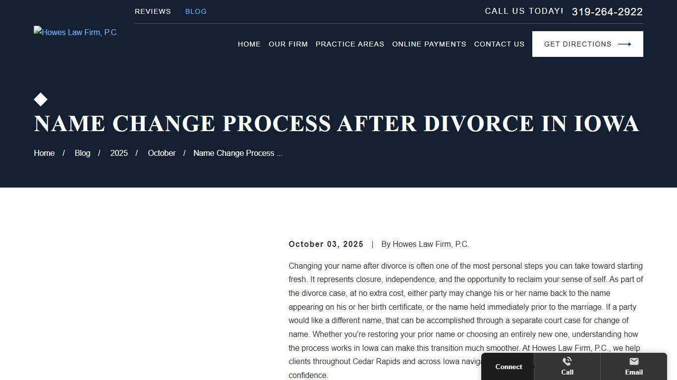 Name Change After Divorce in Iowa | Howes Law Firm, P.C.